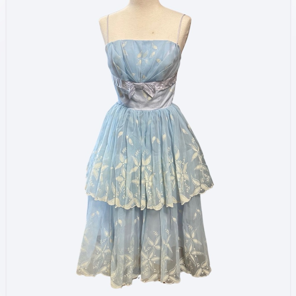 1950’s handmade formal gown blue & purple size 0